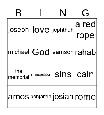 theocracy Bingo Card