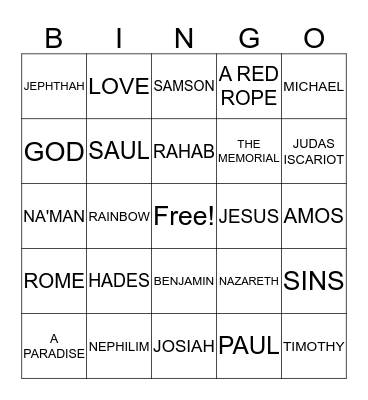 Theocracy Bingo Card