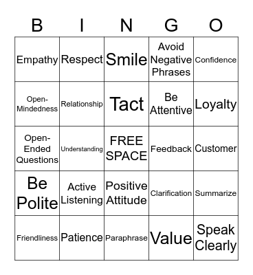 COMMUNICATION Bingo Card