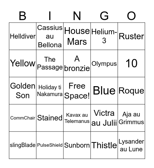 HowlerFest Bingo Card