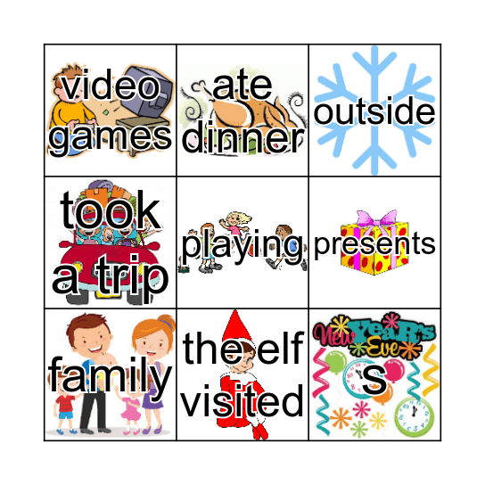 Winter Break Bingo Card