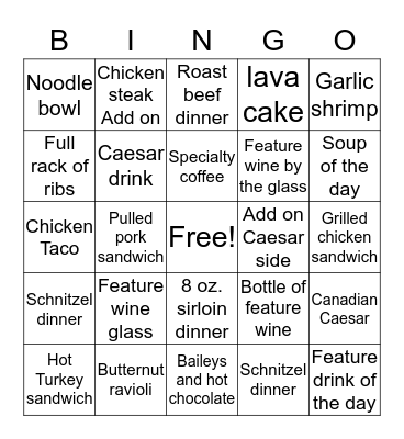 Horsepower bingo contest Jan 4th-Feb 4th Bingo Card