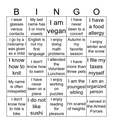 Bingo Card