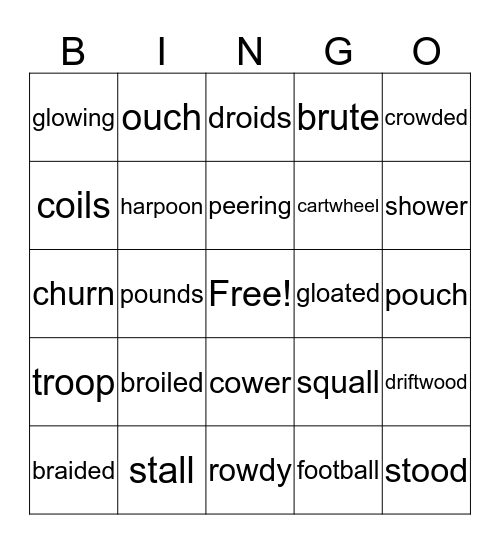 review bingo Card