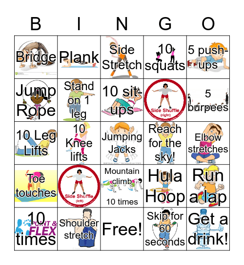 Fitness BINGO Card