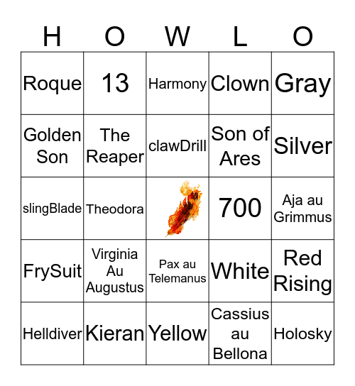 Pierce Brown's Howlerfest Bingo Card