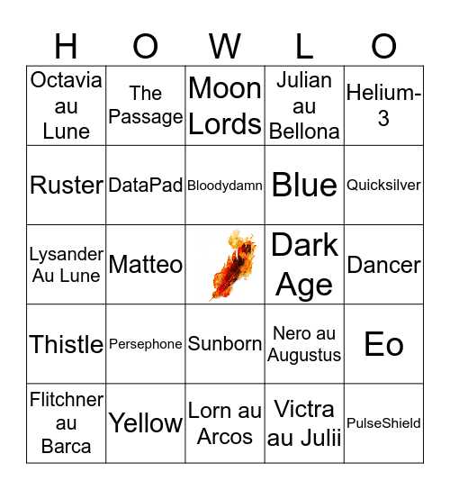 Pierce Brown's Howlerfest Bingo Card