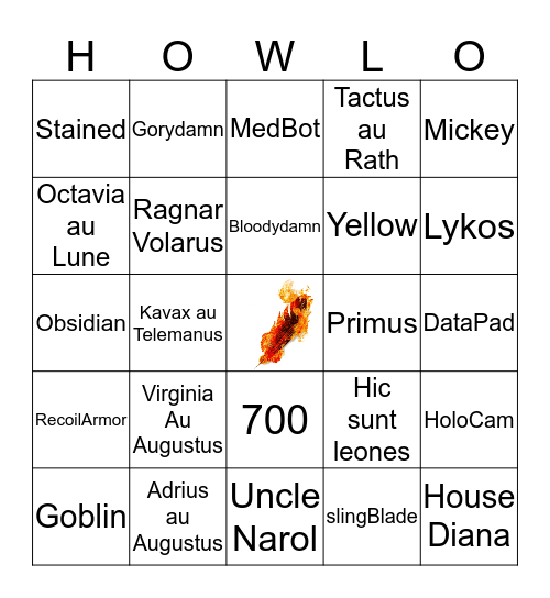 Pierce Brown's Howlerfest Bingo Card