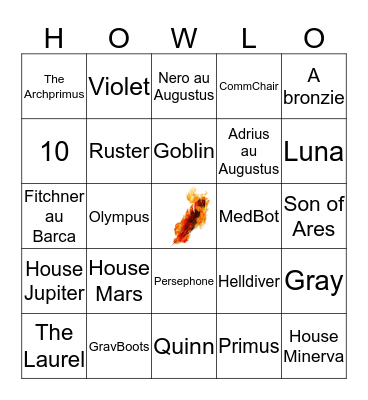 Pierce Brown's Howlerfest Bingo Card