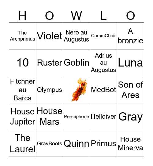 Pierce Brown's Howlerfest Bingo Card