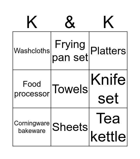 GIFTS Bingo Card