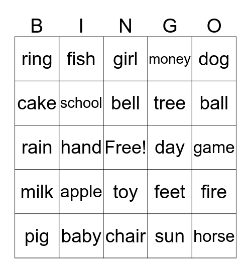 NOUNS Bingo Card