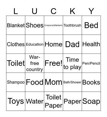 Lucky Bingo Card