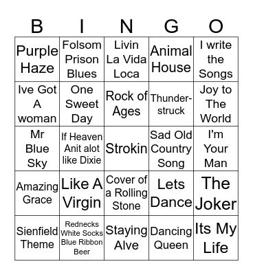 Boondocks Brews, Beats & Bingo Card