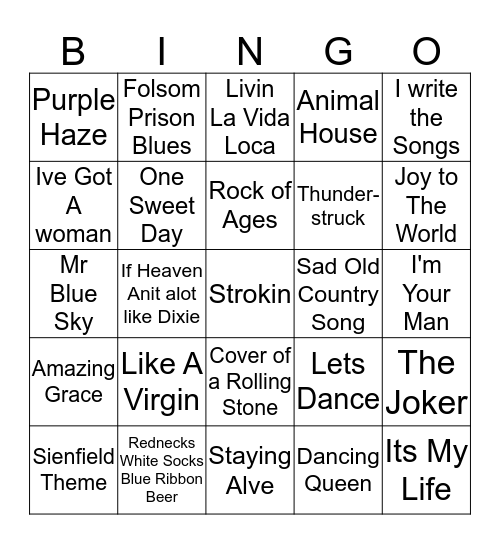 Boondocks Brews, Beats & Bingo Card