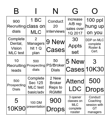 1Q-Territory Instructor Bingo Card