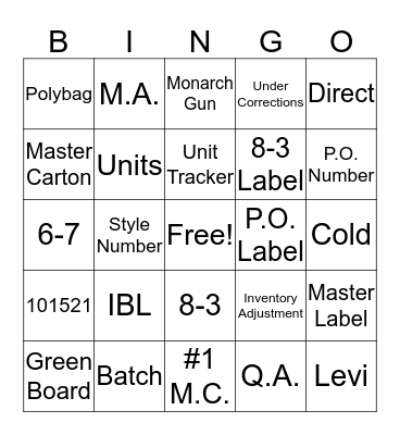 Corrections 101  Bingo Card