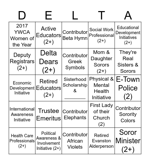 ENSA BINGO 2018  Bingo Card