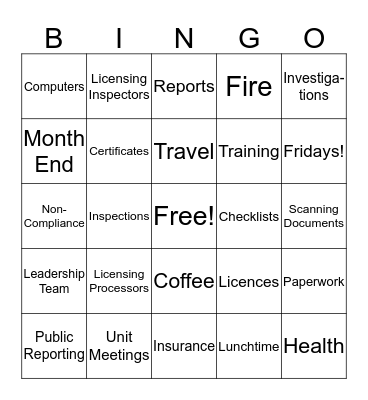 ASAL Bingo Card