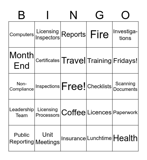 ASAL Bingo Card