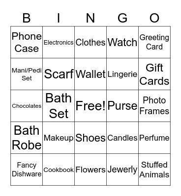 Saba's Bridal  Bingo Card