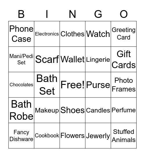 Saba's Bridal  Bingo Card