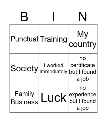 BINGO! Bingo Card