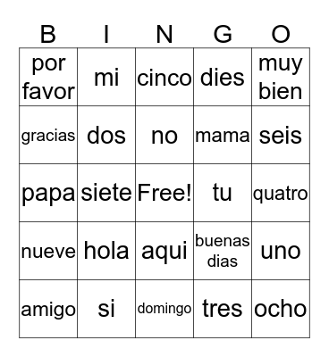 Argentina Bingo Card