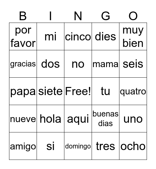 Argentina Bingo Card