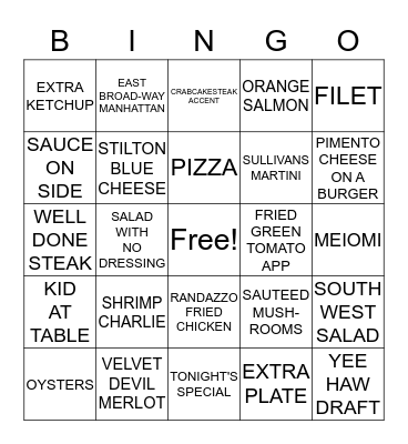 FRIDAY FUN Bingo Card