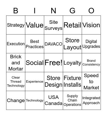 Change the Constant in Retail Bingo Card