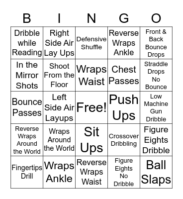 1 Minute Basketball Bingo Card