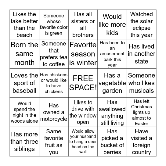 Bingo Card