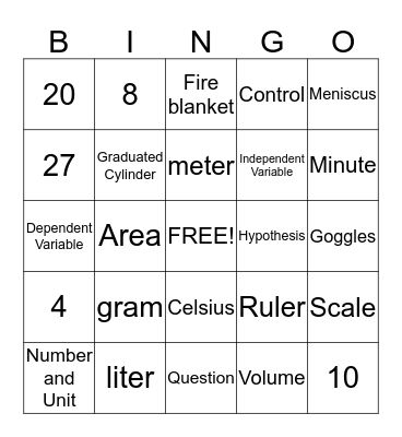 9 - Lab Review Bingo Card