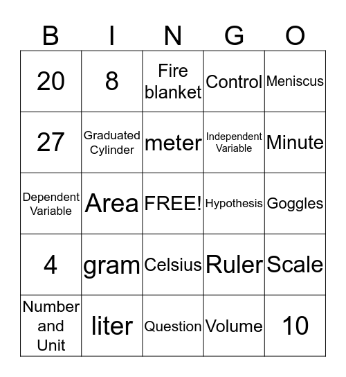 9 - Lab Review Bingo Card
