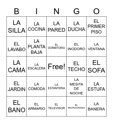 LA CASA 1 Bingo Card