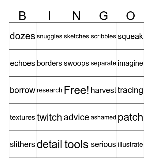 3rd grade: 6,7,8 Vocab Bingo Card