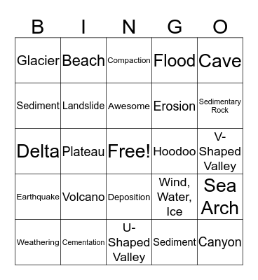 Earth Science Bingo Card