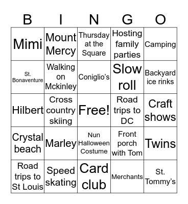 Eel BINGO Card