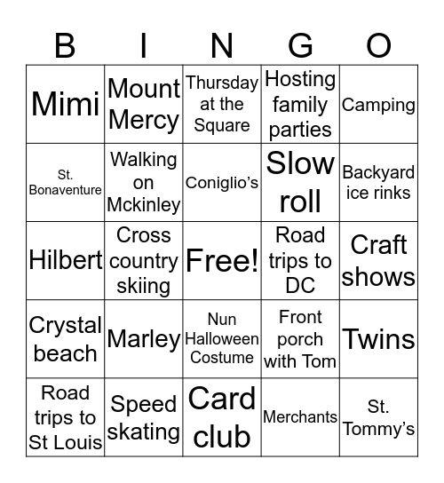 Eel BINGO Card