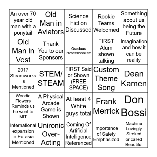 Kick Off Bingo Card