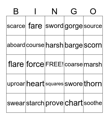 Unit 1 Week 4 Vocabulary Bingo Card
