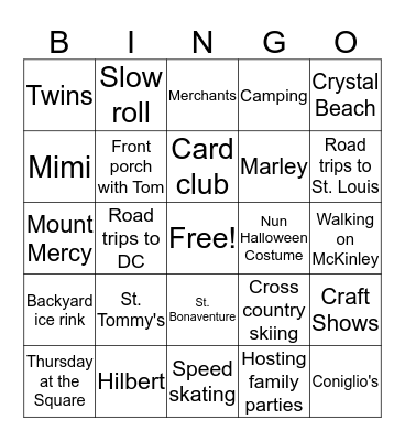 Eel BINGO Card
