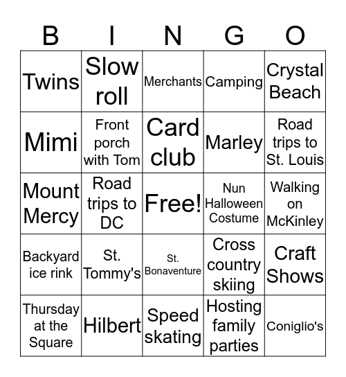 Eel BINGO Card