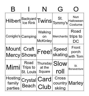 Eel BINGO Card