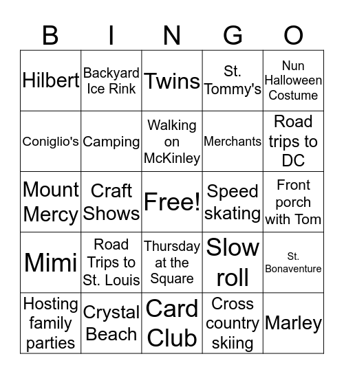 Eel BINGO Card