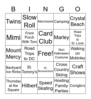 Eel BINGO Card