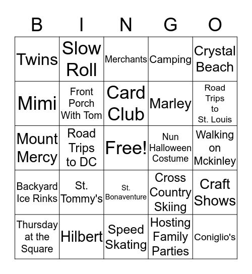 Eel BINGO Card