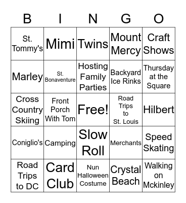 Eel BINGO Card