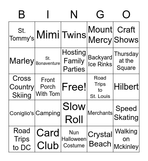 Eel BINGO Card